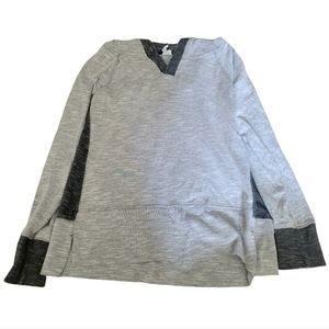 Danskin Now shirt hoodie two tone grey womens small